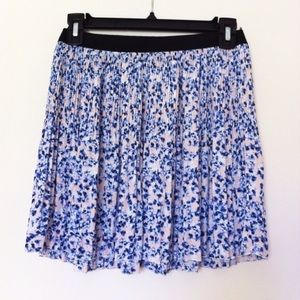 Pleated floral circle/skater skirt